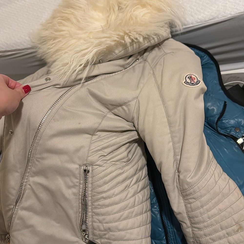 Moncler Choisia Jacket Fur Goat Coat Puffer Biker… - image 3